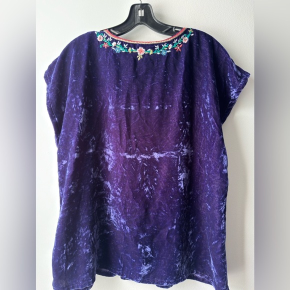 Sundance Purple Velvet Tunic with Floral Embroidery - Picture 4 of 9